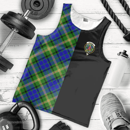 Scottish Maitland Clan Tartan Men Tank Top - Half of Me Style Scottish Plaid Tartan Plaid