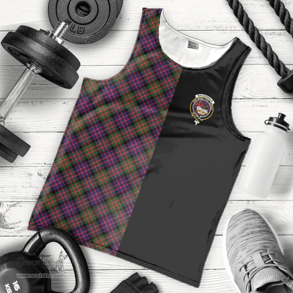 Scottish MacDonald Modern Clan Tartan Men Tank Top - Half of Me Style Scottish Plaid Tartan Plaid