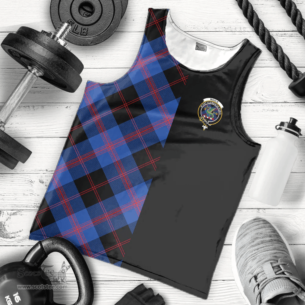 Scottish Maule Clan Tartan Men Tank Top - Half of Me Style Scottish Plaid Tartan Plaid