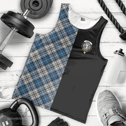 Scottish Napier Modern Clan Tartan Men Tank Top - Half of Me Style Scottish Plaid Tartan Plaid