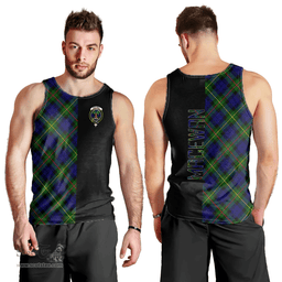 Scottish MacEwan Clan Tartan Men Tank Top - Half of Me Style Scottish Plaid Tartan Plaid