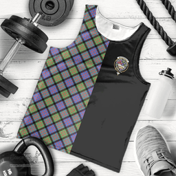 Scottish MacDonald Ancient Clan Tartan Men Tank Top - Half of Me Style Scottish Plaid Tartan Plaid