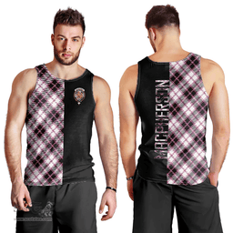 Scottish MacPherson Hunting Modern Clan Tartan Men Tank Top - Half of Me Style Scottish Plaid Tartan Plaid