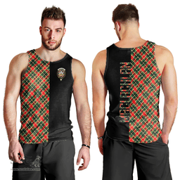 Scottish MacLachlan Hunting Modern Clan Tartan Men Tank Top - Half of Me Style Scottish Plaid Tartan Plaid
