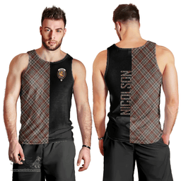 Scottish Nicolson Hunting Weathered Clan Tartan Men Tank Top - Half of Me Style Scottish Plaid Tartan Plaid
