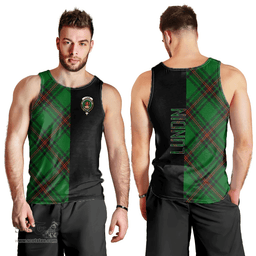 Scottish Lundin Clan Tartan Men Tank Top - Half of Me Style Scottish Plaid Tartan Plaid