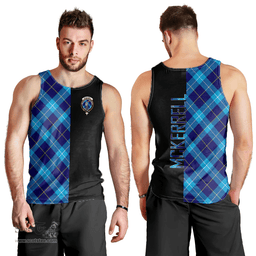 Scottish McKerrell Clan Tartan Men Tank Top - Half of Me Style Scottish Plaid Tartan Plaid