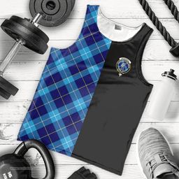 Scottish McKerrell Clan Tartan Men Tank Top - Half of Me Style Scottish Plaid Tartan Plaid