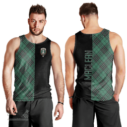 Scottish MacLean Hunting Ancient Clan Tartan Men Tank Top - Half of Me Style Scottish Plaid Tartan Plaid