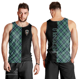 Scottish MacDonald of the Isles Hunting Ancient Clan Tartan Men Tank Top - Half of Me Style Scottish Plaid Tartan Plaid