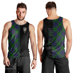 Scottish Lockhart Modern Clan Tartan Men Tank Top - Half of Me Style Scottish Plaid Tartan Plaid