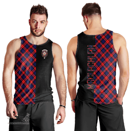 Scottish MacLachlan Modern Clan Tartan Men Tank Top - Half of Me Style Scottish Plaid Tartan Plaid
