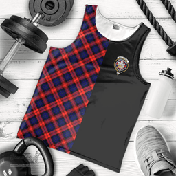Scottish MacLachlan Modern Clan Tartan Men Tank Top - Half of Me Style Scottish Plaid Tartan Plaid