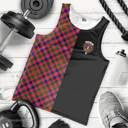Scottish MacIntyre Modern Clan Tartan Men Tank Top - Half of Me Style Scottish Plaid Tartan Plaid