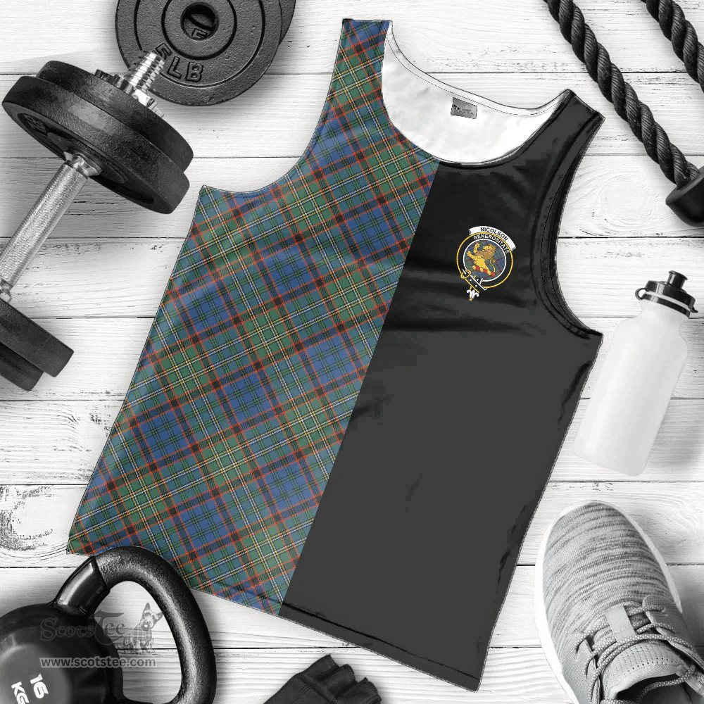 Scottish Nicolson Hunting Ancient Clan Tartan Men Tank Top - Half of Me Style Scottish Plaid Tartan Plaid