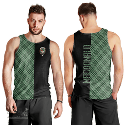 Scottish MacDonald Lord of the Isles Hunting Clan Tartan Men Tank Top - Half of Me Style Scottish Plaid Tartan Plaid