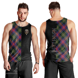 Scottish MacLennan Clan Tartan Men Tank Top - Half of Me Style Scottish Plaid Tartan Plaid