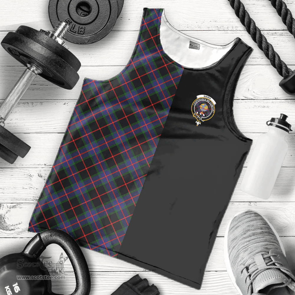 Scottish Nairn Clan Tartan Men Tank Top - Half of Me Style Scottish Plaid Tartan Plaid