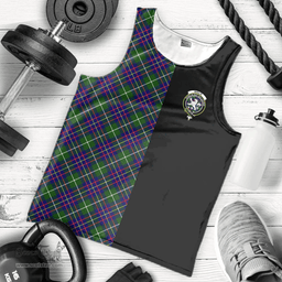 Scottish Inglis Modern Clan Tartan Men Tank Top - Half of Me Style Scottish Plaid Tartan Plaid