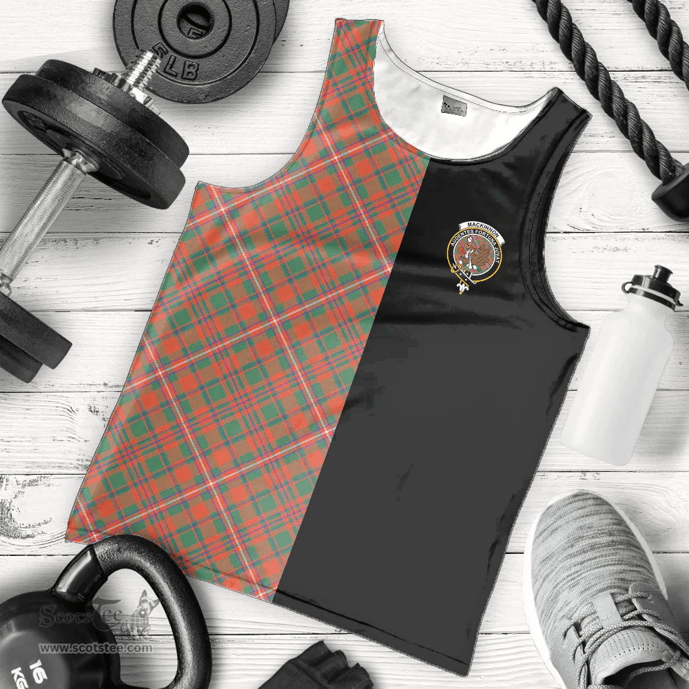 Scottish MacKinnon Ancient Clan Tartan Men Tank Top - Half of Me Style Scottish Plaid Tartan Plaid