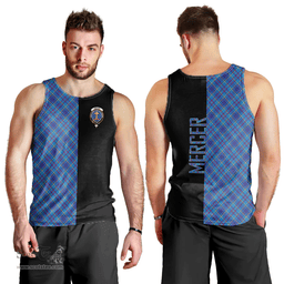 Scottish Mercer Modern Clan Tartan Men Tank Top - Half of Me Style Scottish Plaid Tartan Plaid