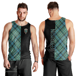 Scottish Ferguson Ancient Clan Tartan Men Tank Top - Half of Me Style Scottish Plaid Tartan Plaid
