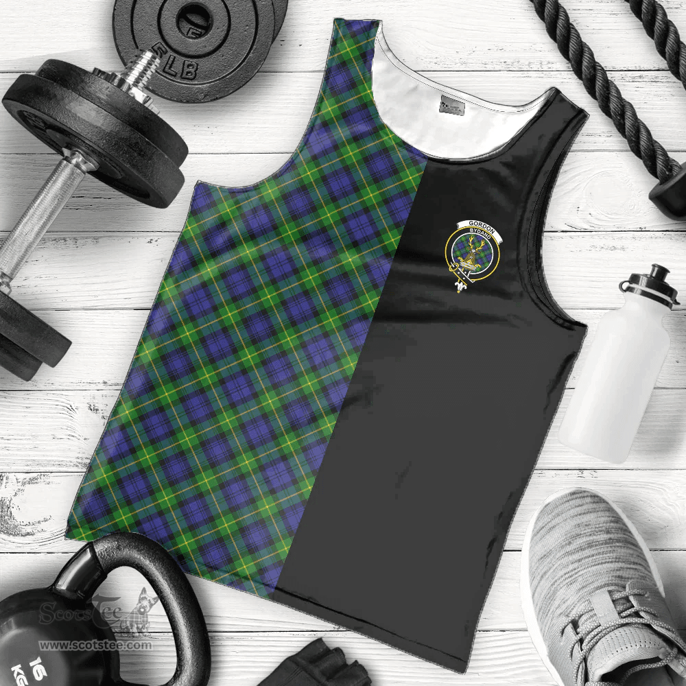 Scottish Gordon Modern Clan Tartan Men Tank Top - Half of Me Style Scottish Plaid Tartan Plaid