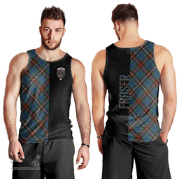 Scottish Fraser Hunting Ancient Clan Tartan Men Tank Top - Half of Me Style Scottish Plaid Tartan Plaid