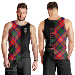 Scottish Charteris Clan Tartan Men Tank Top - Half of Me Style Scottish Plaid Tartan Plaid