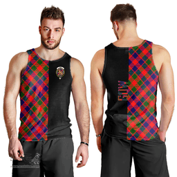 Scottish Gow of McGouan Clan Tartan Men Tank Top - Half of Me Style Scottish Plaid Tartan Plaid