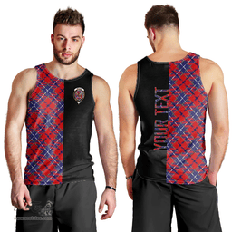 Scottish Wishart Dress Clan Tartan Men Tank Top - Half of Me Style - Custom Your Text Scottish Plaid Tartan Plaid
