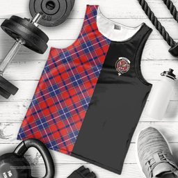 Scottish Wishart Dress Clan Tartan Men Tank Top - Half of Me Style - Custom Your Text Scottish Plaid Tartan Plaid