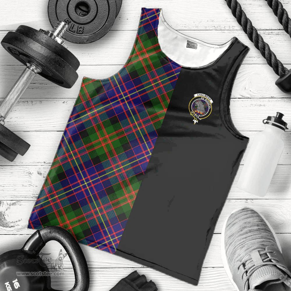 Scottish Chalmers Modern Clan Tartan Men Tank Top - Half of Me Style Scottish Plaid Tartan Plaid
