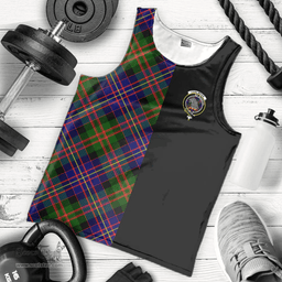 Scottish Chalmers Modern Clan Tartan Men Tank Top - Half of Me Style Scottish Plaid Tartan Plaid