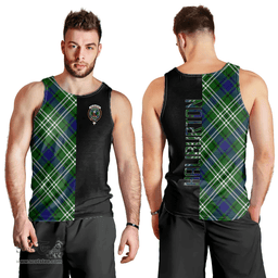 Scottish Haliburton Clan Tartan Men Tank Top - Half of Me Style Scottish Plaid Tartan Plaid