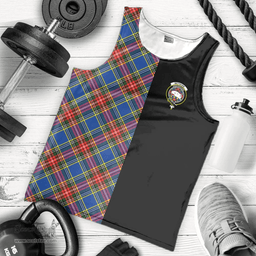 Scottish Bethune Clan Tartan Men Tank Top - Half of Me Style Scottish Plaid Tartan Plaid