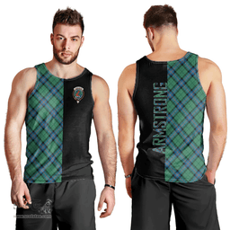 Scottish Armstrong Ancient Clan Tartan Men Tank Top - Half of Me Style Scottish Plaid Tartan Plaid