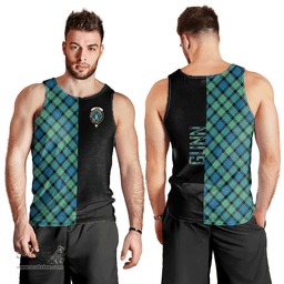 Scottish Gunn Ancient Clan Tartan Men Tank Top - Half of Me Style Scottish Plaid Tartan Plaid