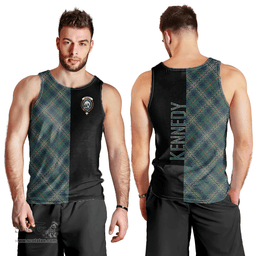 Scottish Kennedy Modern Clan Tartan Men Tank Top - Half of Me Style Scottish Plaid Tartan Plaid