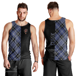 Scottish Clark Clan Tartan Men Tank Top - Half of Me Style Scottish Plaid Tartan Plaid
