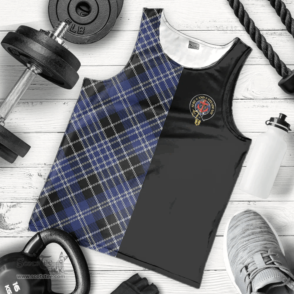 Scottish Clark Clan Tartan Men Tank Top - Half of Me Style Scottish Plaid Tartan Plaid