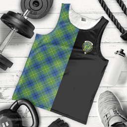 Scottish Johnston Ancient Clan Tartan Men Tank Top - Half of Me Style Scottish Plaid Tartan Plaid