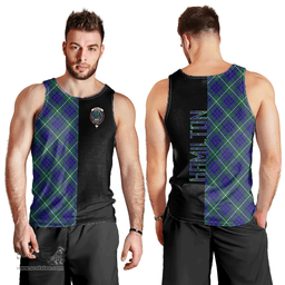 Scottish Hamilton Hunting Modern Clan Tartan Men Tank Top - Half of Me Style Scottish Plaid Tartan Plaid