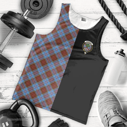 Scottish Anderson Modern Clan Tartan Men Tank Top - Half of Me Style Scottish Plaid Tartan Plaid