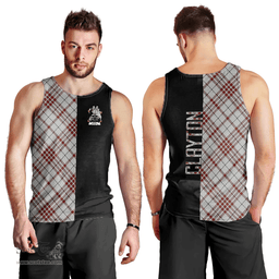 Scottish Clayton Clan Tartan Men Tank Top - Half of Me Style Scottish Plaid Tartan Plaid