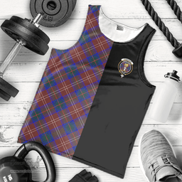 Scottish Chisholm Hunting Modern Clan Tartan Men Tank Top - Half of Me Style Scottish Plaid Tartan Plaid