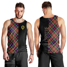 Scottish Christie Clan Tartan Men Tank Top - Half of Me Style Scottish Plaid Tartan Plaid