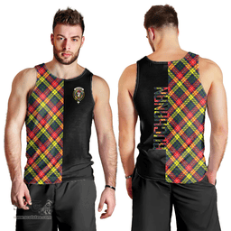 Scottish Buchanan Modern Clan Tartan Men Tank Top - Half of Me Style Scottish Plaid Tartan Plaid