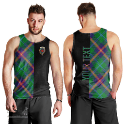 Scottish Young Modern Clan Tartan Men Tank Top - Half of Me Style - Custom Your Text Scottish Plaid Tartan Plaid