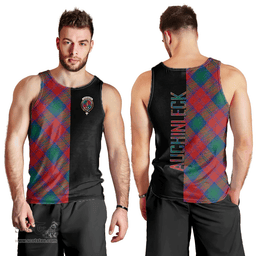 Scottish Auchinleck Clan Tartan Men Tank Top - Half of Me Style Scottish Plaid Tartan Plaid